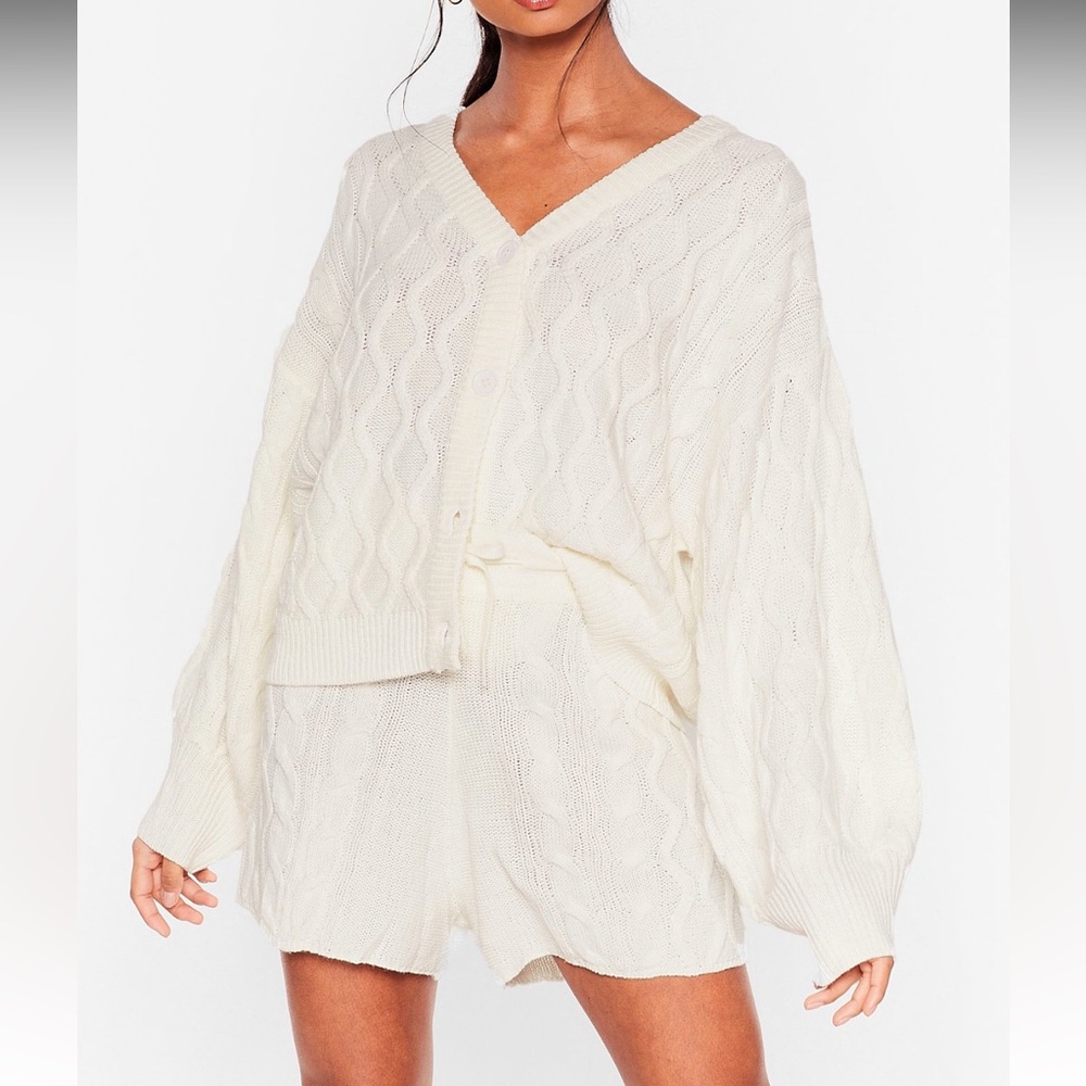 Nasty gal cream lounge sets size large NWT